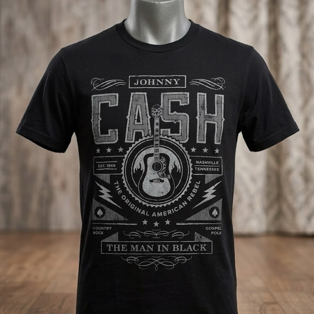 NEW Black Graphic Tee - Johnny Cash The Man in Black
